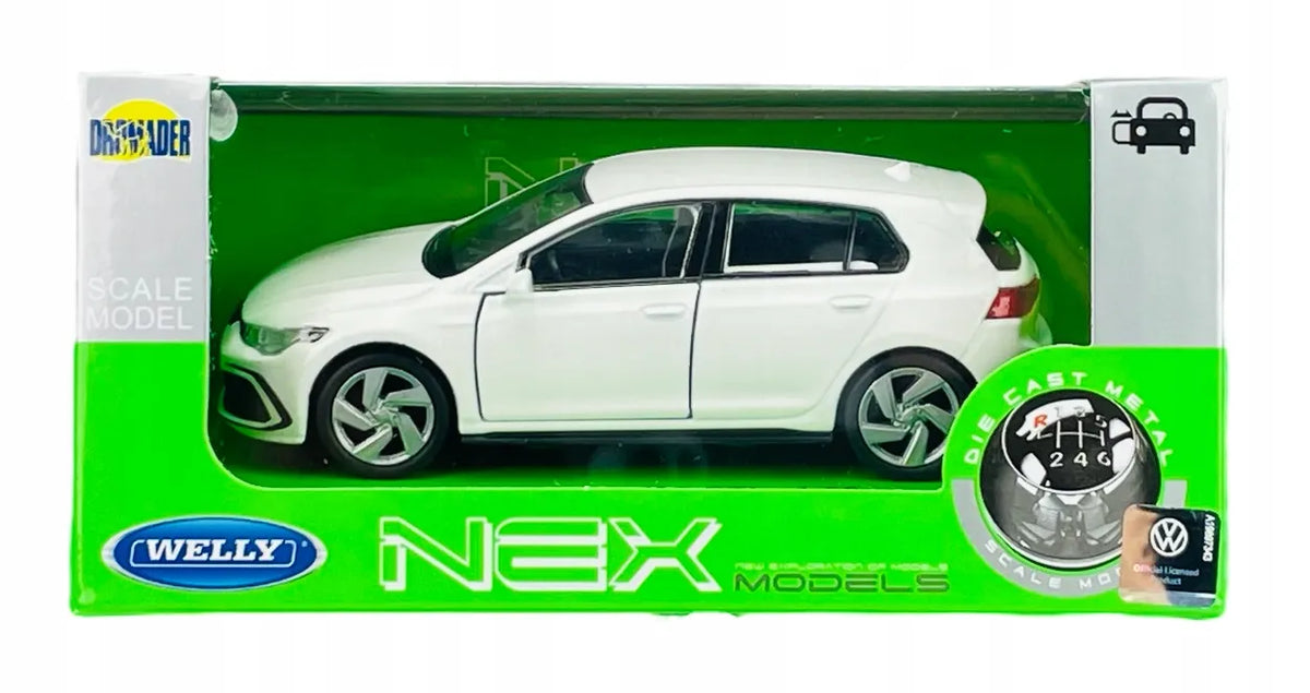 Welly Volkswagen Golf 8 VIII GTI baltas metalinis modelis 1:34