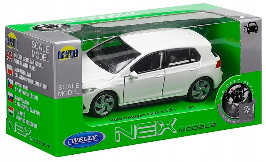 Welly Volkswagen Golf 8 VIII GTI baltas metalinis modelis 1:34