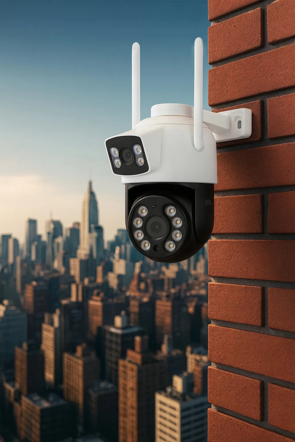 WIFI kamera 6MP besisukanti su dviem objektyvais IR dviguba HD iCSee SMART IP65 PTZ