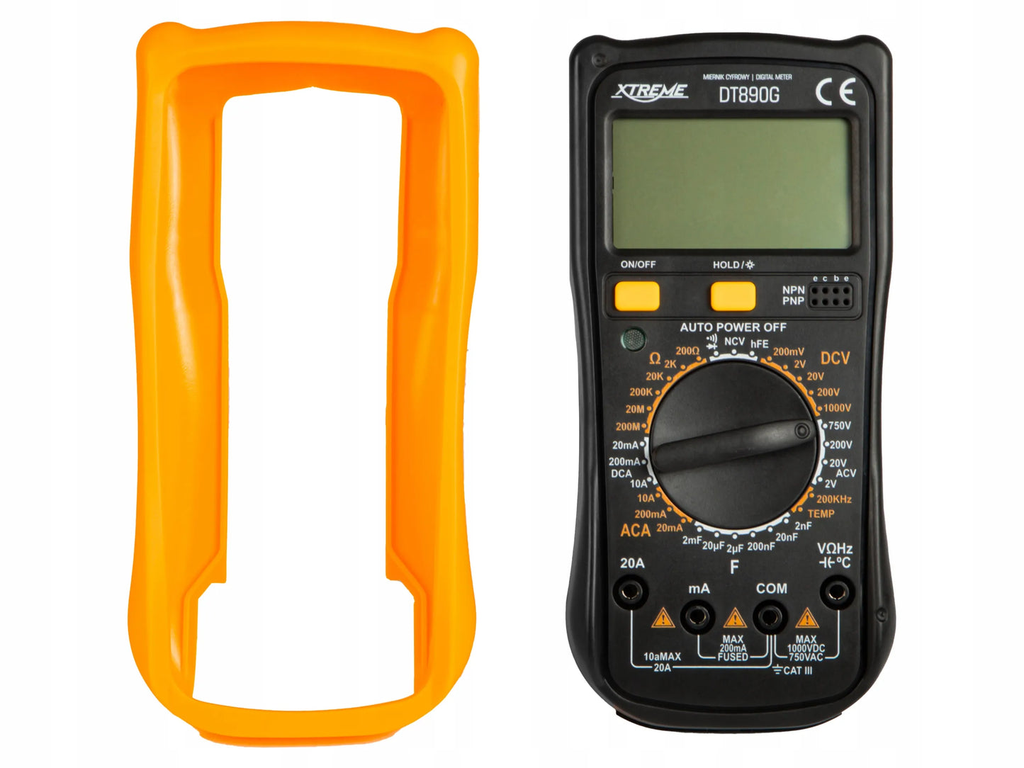 XTREME DT890G skaitmeninis universalus multimetras su LCD ekranu ir temperatūros matavimo funkcija