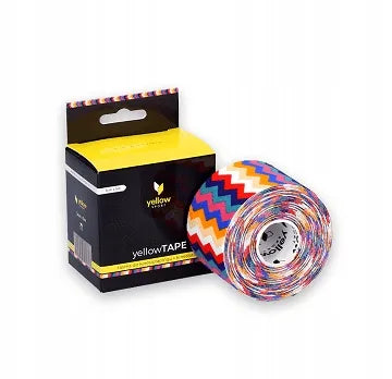 yellowSPORT kinesio teipas, 5 cm x 5 m, zigzago rašto