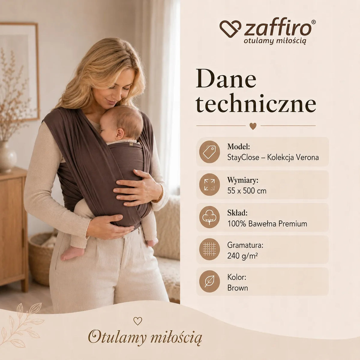 Zaffiro – elastinga skara „StayClose Verona“ (ruda, minkšta, nuo gimimo)