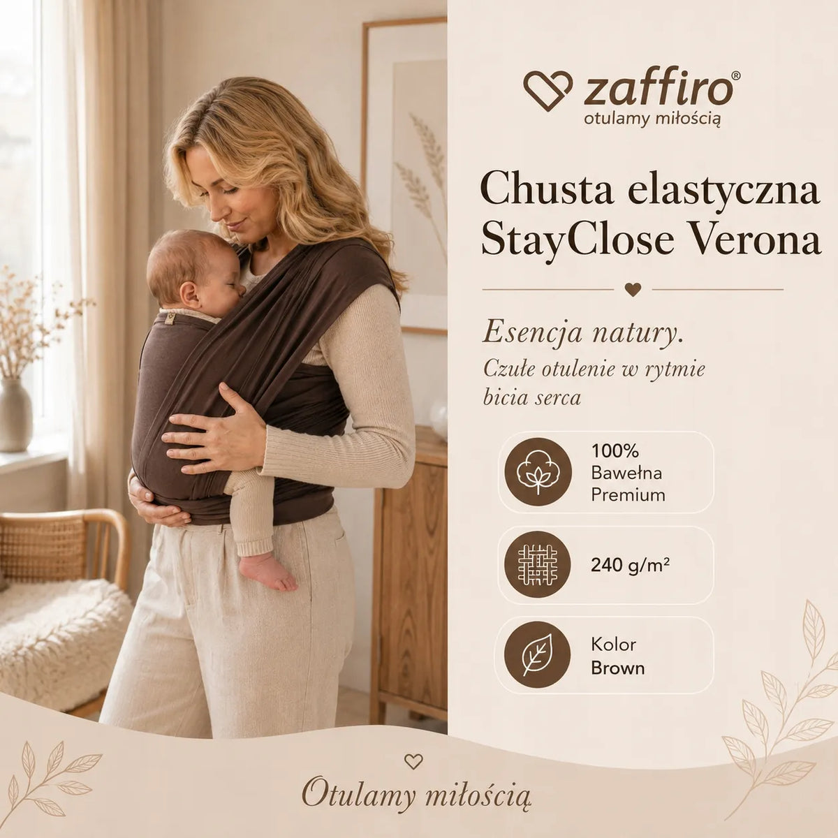 Zaffiro – elastinga skara „StayClose Verona“ (ruda, minkšta, nuo gimimo)