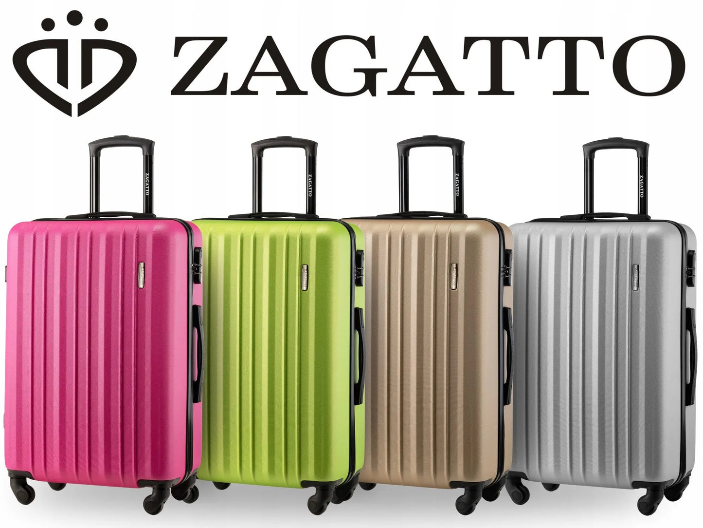 Zagatto 3 kietų kelioninių lagaminų rinkinys ABS mažas vidutinis didelis 3in1