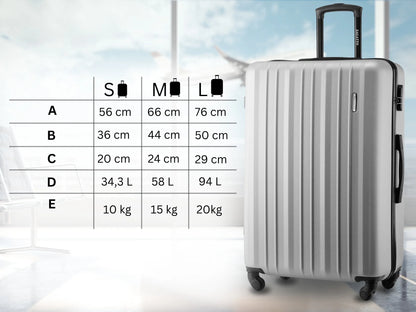 Zagatto 3 kietų kelioninių lagaminų rinkinys ABS mažas vidutinis didelis 3in1