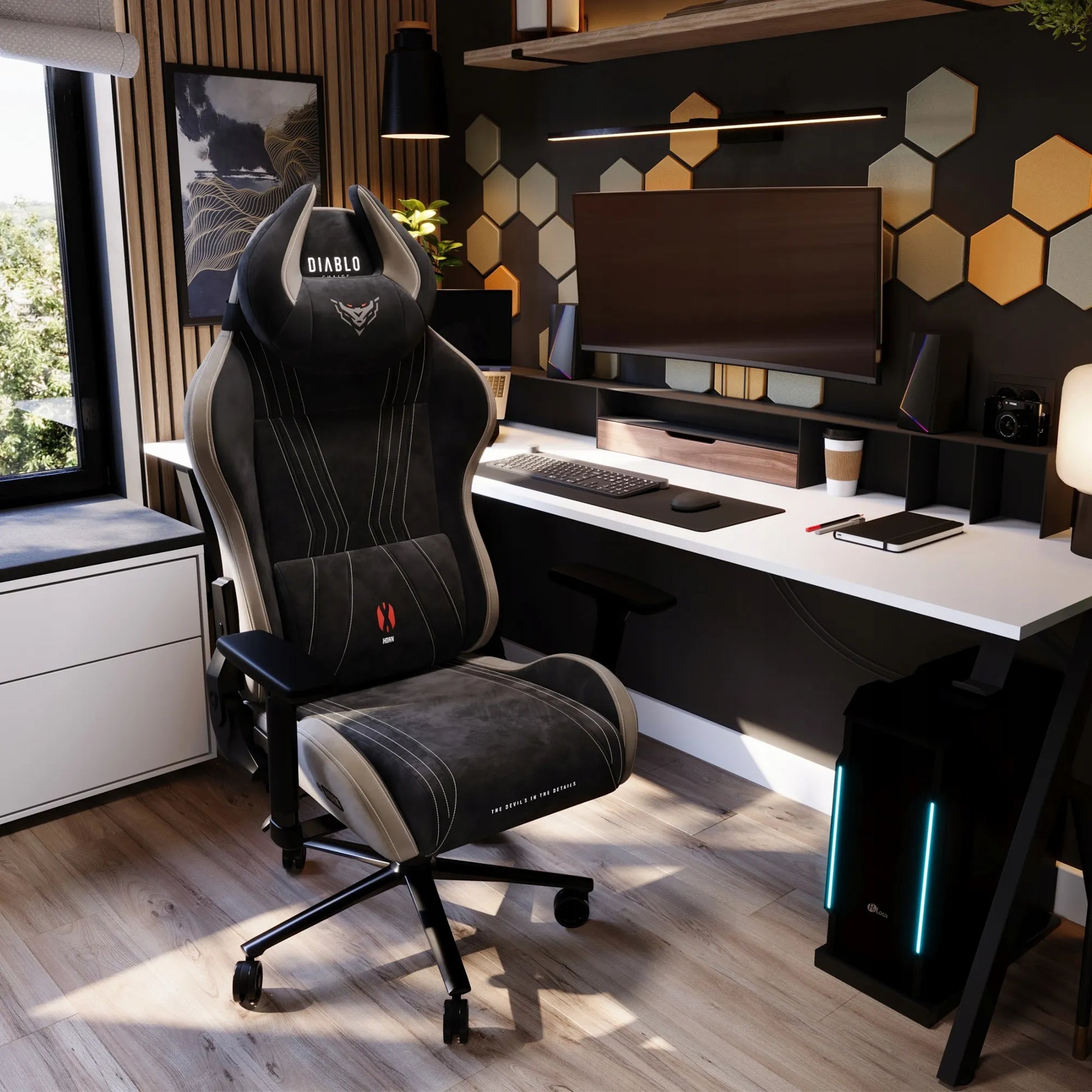 Žaidimų kėdė Diablo Chairs X-Horn 2.0 Normal Size, Camel Black