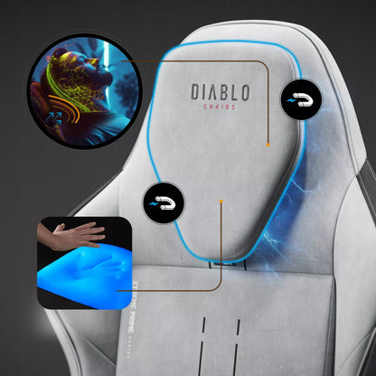 Žaidimų kėdė Diablo Chairs X.One Prime, pilkas audinys