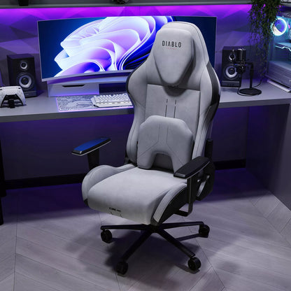 Žaidimų kėdė Diablo Chairs X.One Prime, pilkas audinys