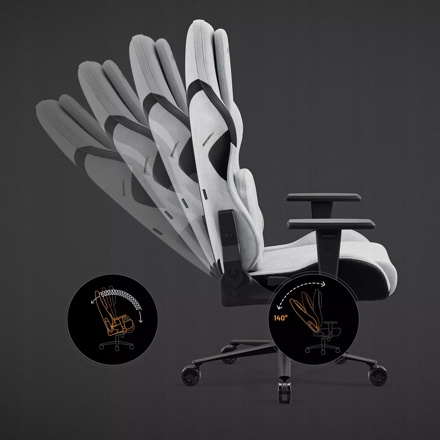 Žaidimų kėdė Diablo Chairs X.One Prime, pilkas audinys