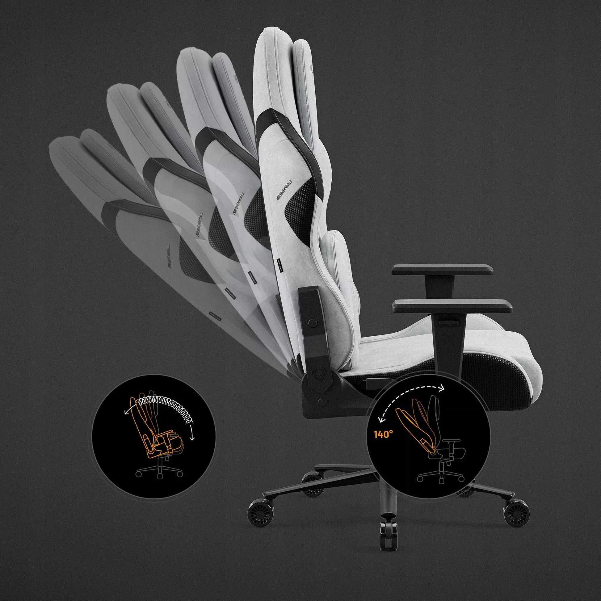 Žaidimų kėdė Diablo Chairs X.One Prime, pilkas audinys