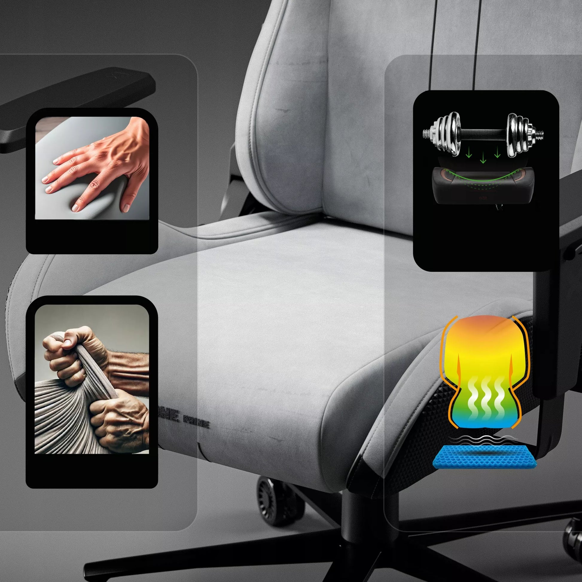 Žaidimų kėdė Diablo Chairs X.One Prime, pilkas audinys