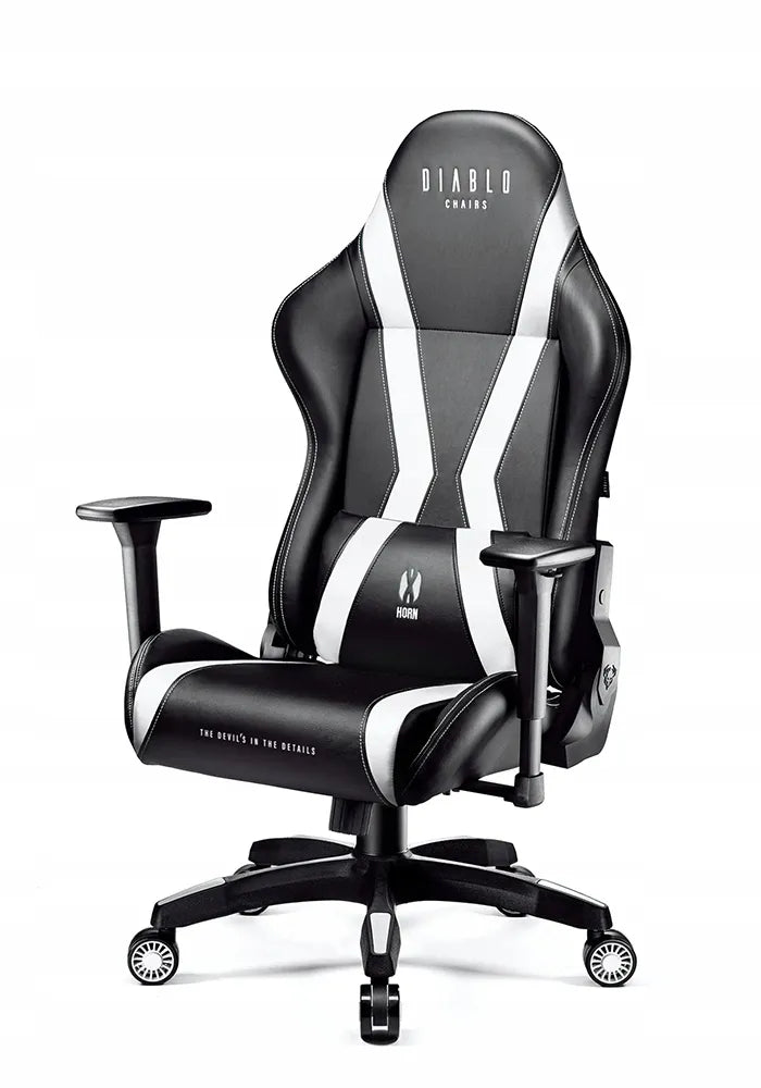 Žaidimų kėdė Diablo X-Horn 2.0 Normal Size, juoda ir balta
