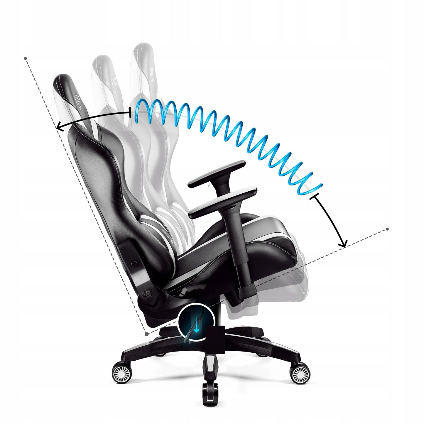 Žaidimų kėdė Diablo X-Horn 2.0 Normal Size, juoda ir balta