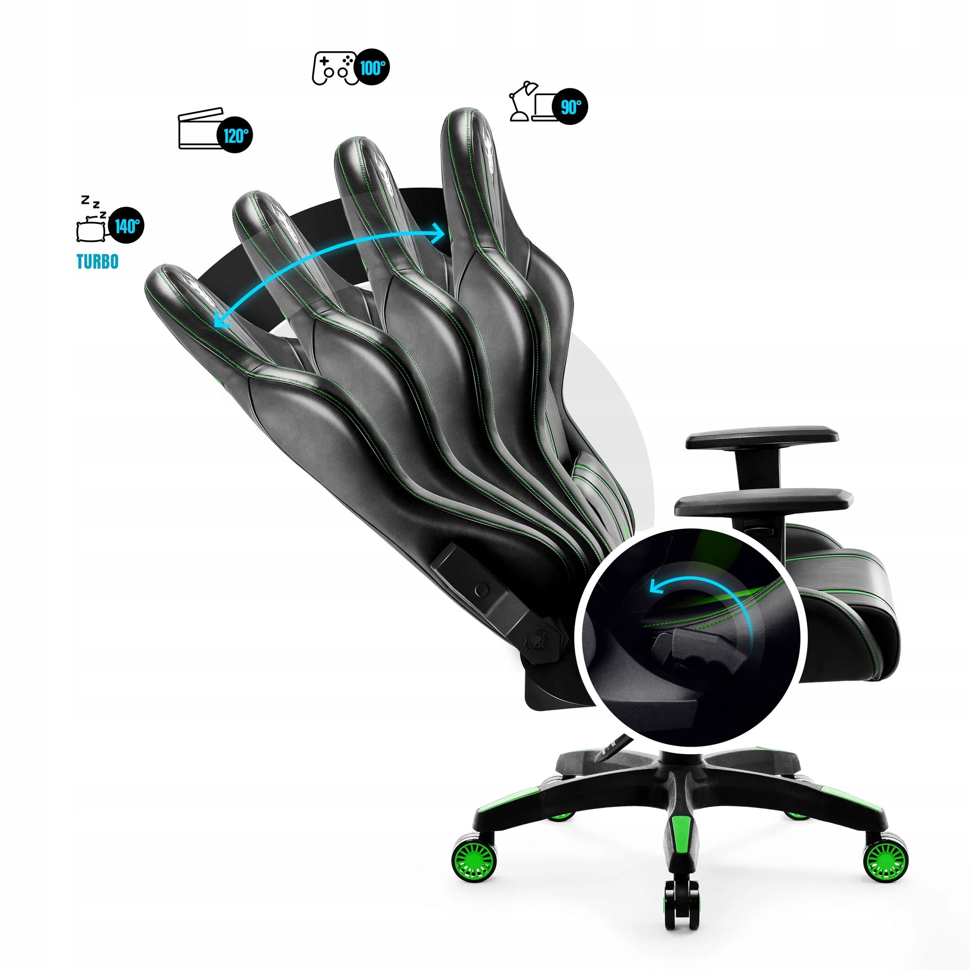 Žaidimų kėdė Diablo X-One 2.0 Normal Size, Juoda-žalia