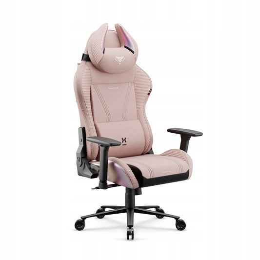 Žaidimų kėdė rožinė audinio Diablo Chairs X-Horn 2.0 Normal Rainbow Pink