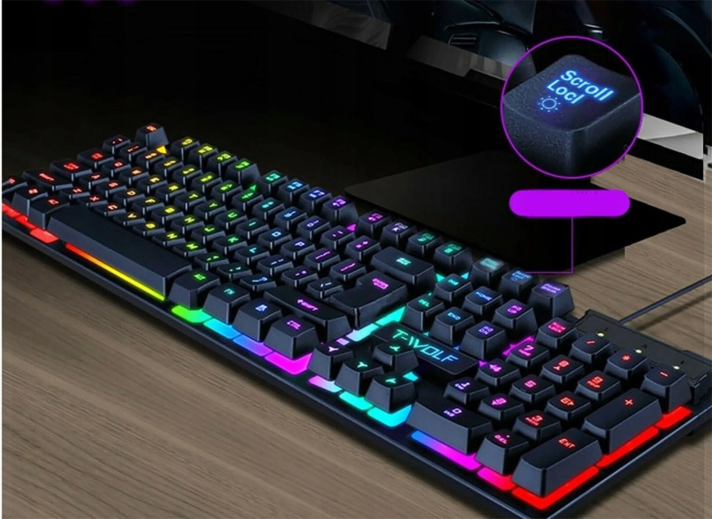 Žaidimų klaviatūra ir RGB pelė FOTOROB