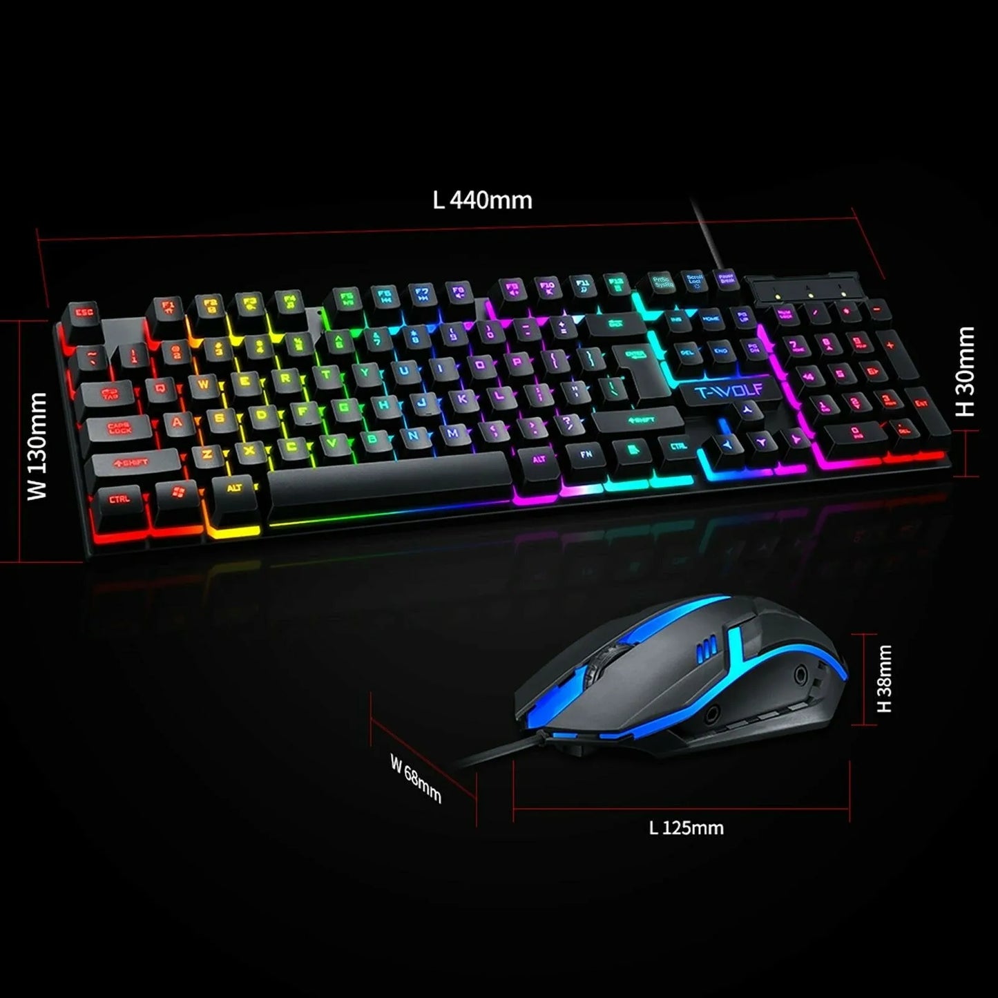 Žaidimų klaviatūra ir RGB pelė FOTOROB
