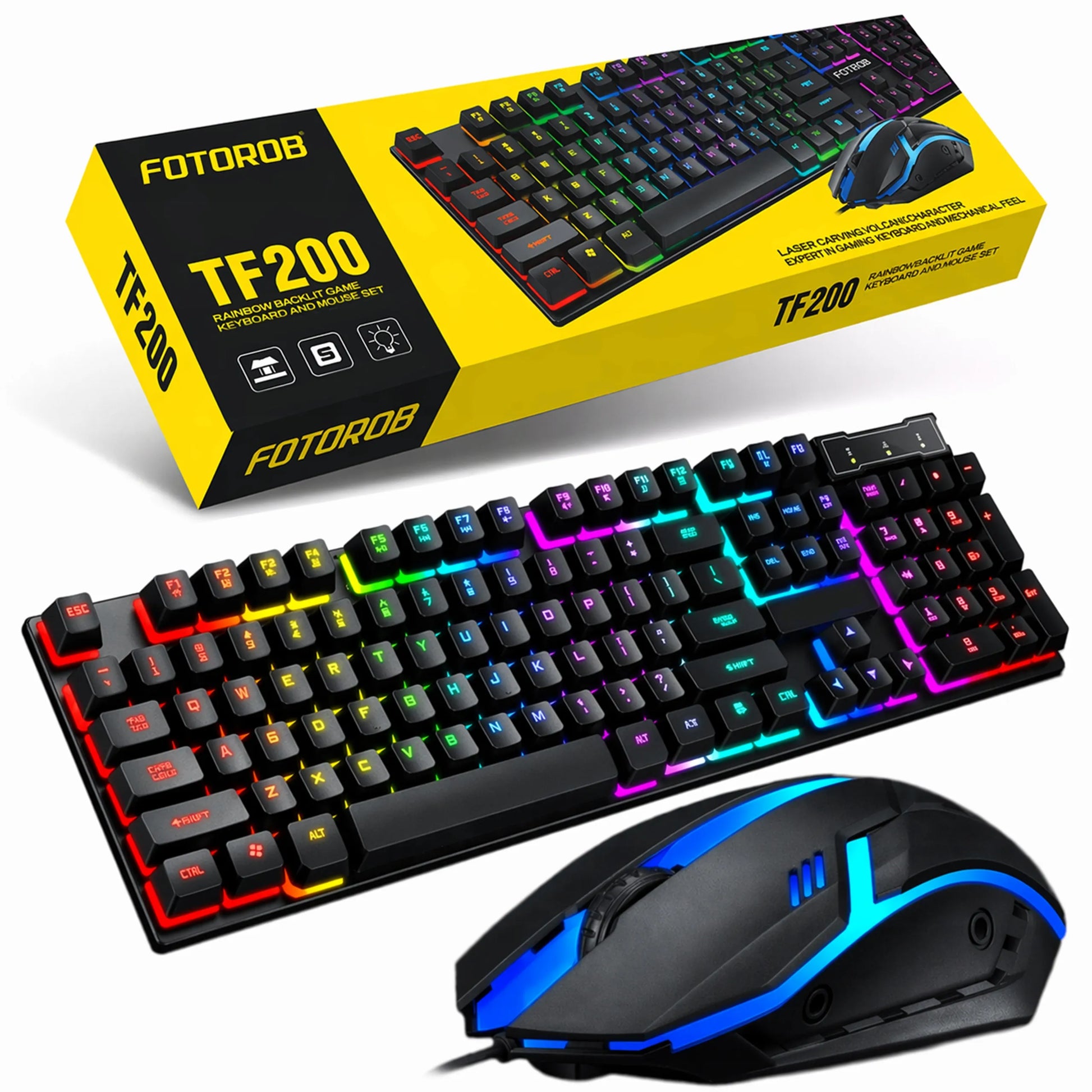 Žaidimų klaviatūra ir RGB pelė FOTOROB