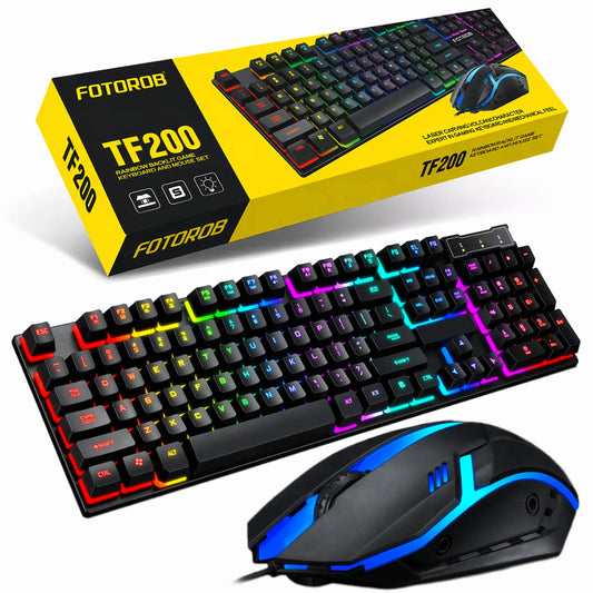 Žaidimų klaviatūra ir RGB pelė FOTOROB