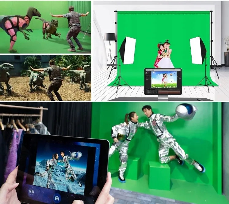 Žalias fotostudijos fonas 3x2m green screen