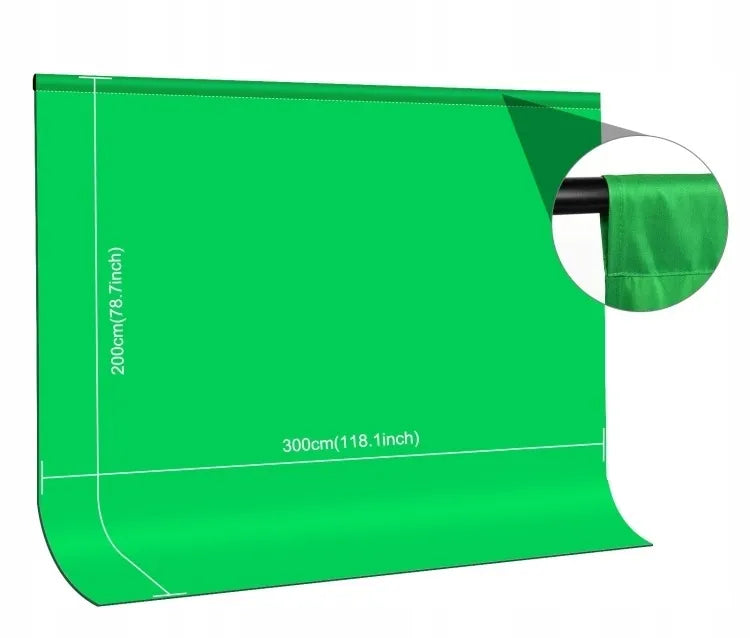 Žalias fotostudijos fonas 3x2m green screen