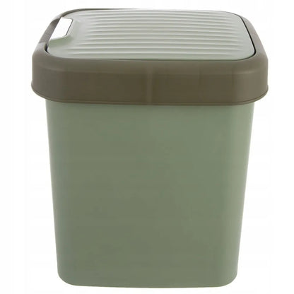 Žalias plastikinis šiukšlių kibiras su dangčiu, 12 l
