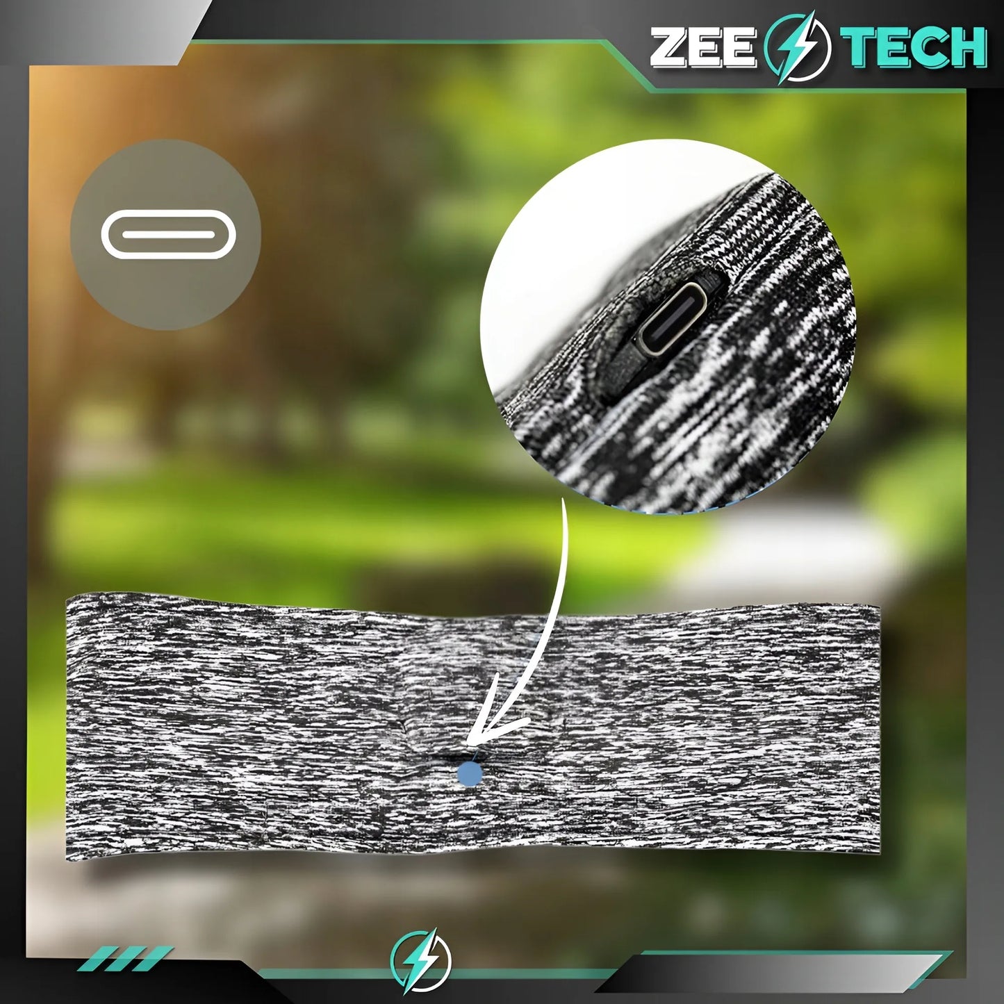 ZeeTech „Bluetooth“ sportinė galvos juosta bėgiojimui, miegui ir akims su mikrofonu