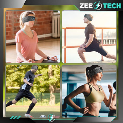 ZeeTech „Bluetooth“ sportinė galvos juosta bėgiojimui, miegui ir akims su mikrofonu