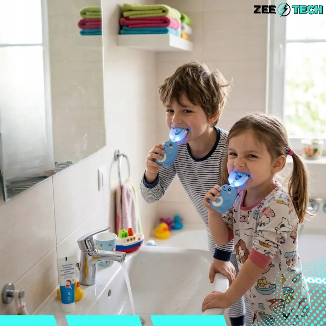 „ZeeTech“ elektrinis 360° dantų šepetėlis vaikams, 2–12 metų, 45 sek.