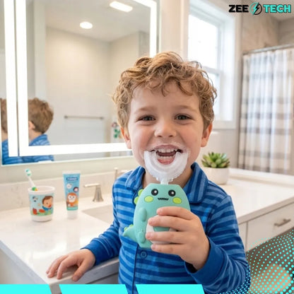 „ZeeTech“ elektrinis 360° dantų šepetėlis vaikams, 2–12 metų, 45 sek.