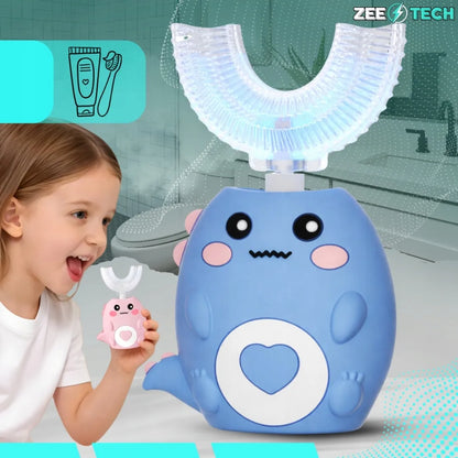 „ZeeTech“ elektrinis 360° dantų šepetėlis vaikams, 2–12 metų, 45 sek.