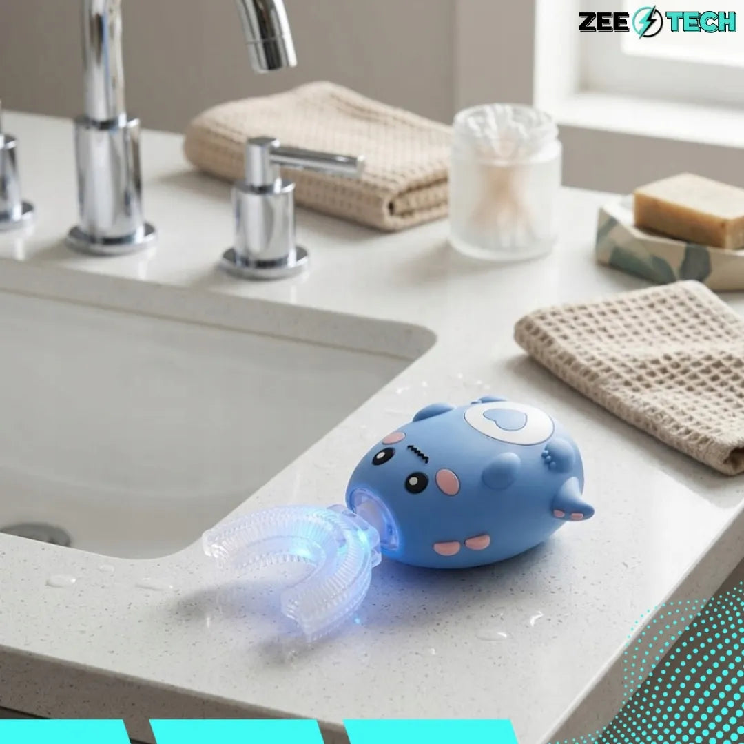 „ZeeTech“ elektrinis 360° dantų šepetėlis vaikams, 2–12 metų, 45 sek.