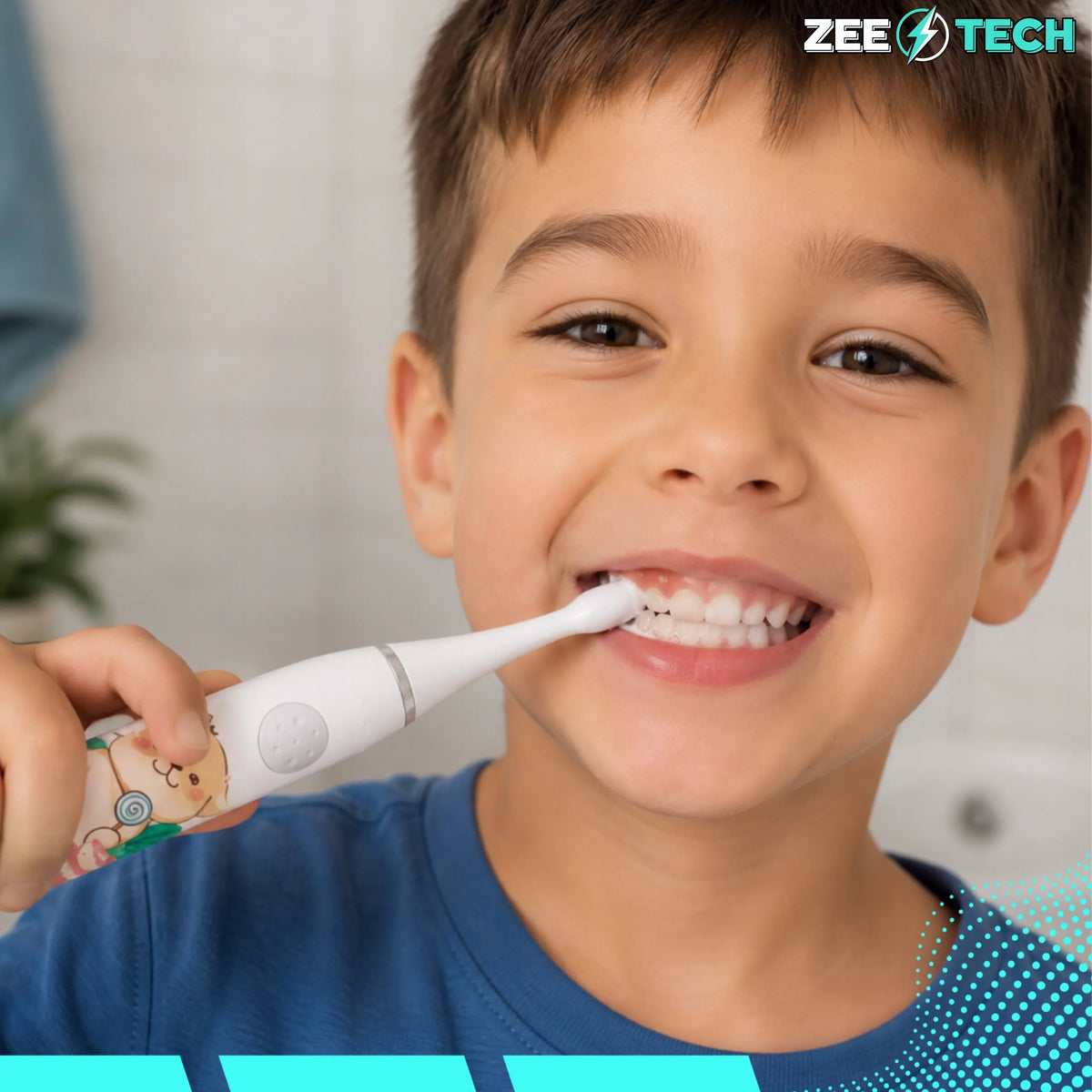 „ZeeTech“ soninė elektrinė dantų šepetėlė vaikams, 4 režimai, 8 galvutės