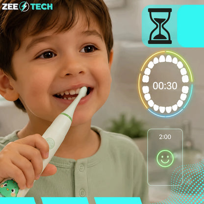 „ZeeTech“ soninė elektrinė dantų šepetėlė vaikams, 4 režimai, 8 galvutės