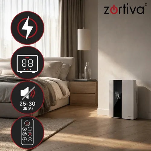 Zortiva oro sausintuvas, 90 W, 2 l talpa, higrostatas, nuotolinio valdymo pultas, laikmatis