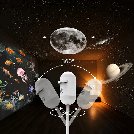 Žvaigždėto dangaus projektorius Galaxy 12 viename – naktinė lempa