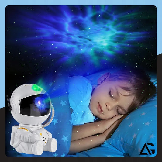 Žvaigždžių projektorius „Astronautas“ vaikų kambariui, naktinė kosmoso lempa